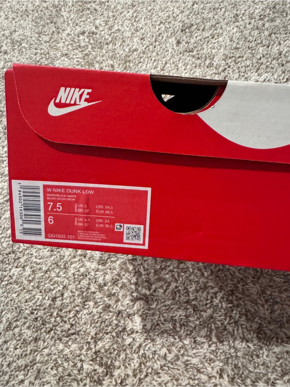 Nike Kids Dunk Low Box - Red/White